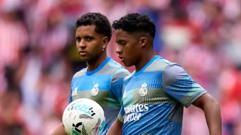 Real Madrid deve ter Endrick, Gonzalo García e Rodrygo no ataque contra Talavera. (Photo by Angel Martinez/Getty Images)