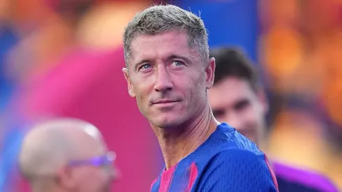 Robert Lewandowski, centroavante do Barcelona, é alvo do Chicago Fire, da MLS para o verão de 2026. (FOTO: Alex Caparros/Getty Images)