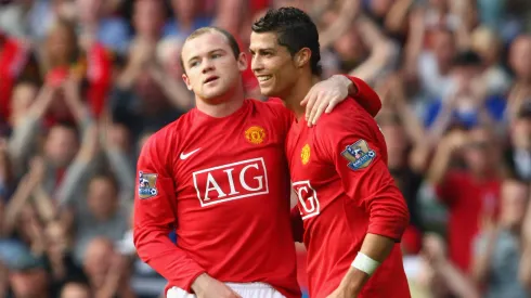 Cristiano Ronaldo e Rooney juntos no Manchester United. Foto: Clive Brunskill/Getty Images
