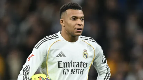 Kylian Mbappé após marcar pelo Real Madrid. (Photo by Denis Doyle/Getty Images)