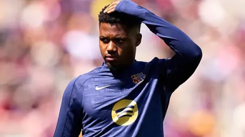 Ansu Fati, jogador do Barcelona. Ele está emprestado ao Monaco, mas clube vai definir futuro do atleta quando ele retornar de lesão (Foto: Alex Caparros/Getty Images)