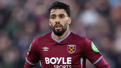 Lucas Paquetá em campo pelo West Ham. (Photo by Justin Setterfield/Getty Images)