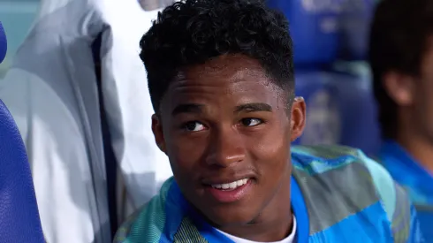 Endrick surpreende em chegada do Lyon. Foto: Aitor Alcalde/Getty Images