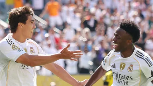 Vini Jr e Gonzalo Garcia. (Photo by Luke Hales/Getty Images)