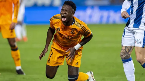 Vinícius Júnior é baixa para Liverpool x Real Madrid. Foto: Imago