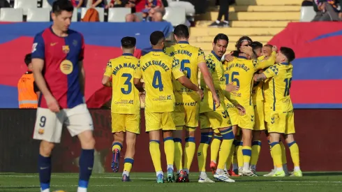 O Barcelona foi derrotado pelos homens do Las Palmas, que fizeram a devida festa. Foto: Imago