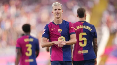 Dani Olmo, médio do Barcelona. Foto: Alex Caparros/Getty Images.
