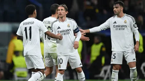 Rodrygo festeja golo pelo Real Madrid. Foto: Denis Doyle/Getty Images