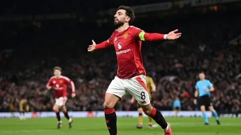 Bruno Fernandes teve uma atuação de gala em Manchester United x Real Sociedad. Foto: Getty Images