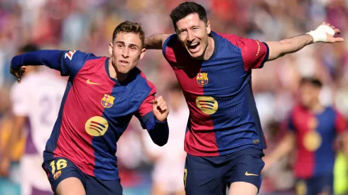 Lewandowski na vitória do Barcelona. Foto: Getty Images