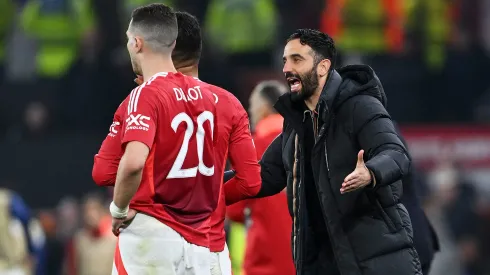 Ruben Amorim anunciou a lesão de Diogo Dalot. Foto: Getty Images.