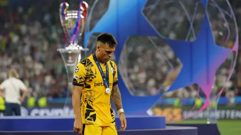 Lautaro Martinez no PSG x Inter Milão da Champions League. Foto: Getty Images