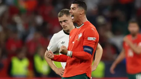 Cristiano Ronaldo marca no Alemanha x Portugal. Foto: Getty Images