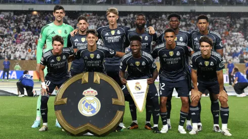 O 11 inicial do Real Madrid, antes do jogo contra o RB Salzburg para o Mundial de Clubes. Foto: Getty