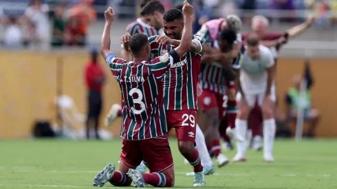 Thiago Silva, capitão do Fluminense, a celebrar a passagem às meias-finais, após vitória contra o Al-Hilal. Foto: Getty