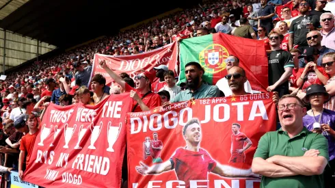 Homenagem a Diogo Jota no jogo do Liverpool. Foto: Getty Images
