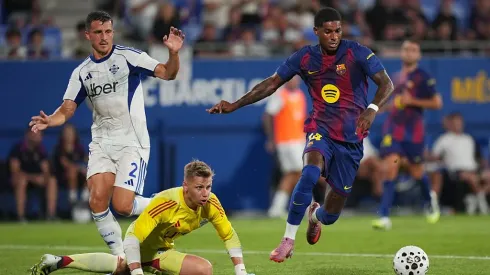 Marcus Rashford falhou um golo incrível em Barcelona x Como. Foto: Getty Images