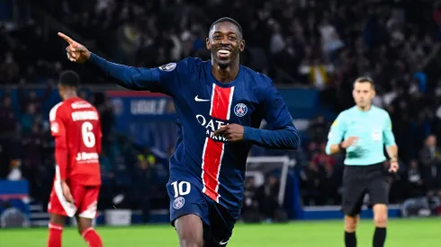 Ousmane Dembélé a festejar um golo pelo PSG. Foto: Imago