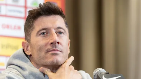 Team Poland before UEFA Nations League matches Robert Lewandowski during press conference, PK, Pressekonferenz before UEFA Nations League matches in Warszawa Poland on 7 October 2024. Warszawa Poland PUBLICATIONxNOTxINxFRA Copyright: xFotoxOlimpikx originalFilename:jastrzebowski-teampola241007_npyVi.jpg