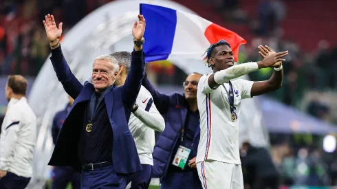 Paul Pogba e Didier Deschamps em 2021. Foto: Imago
