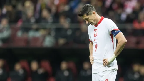 Robert Lewandowski desiludido depois do jogo com Portugal. Foto: Imago