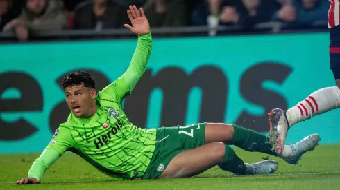 Maxi Araújo em ação pelo Sporting na Champions League. Foto: Imago