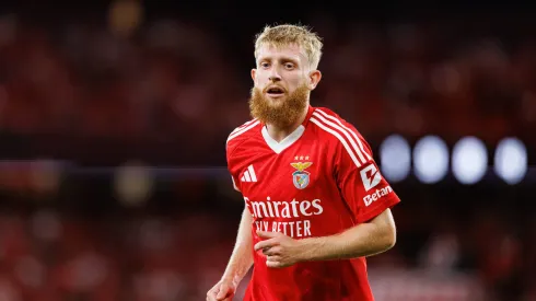 Jan-Niklas Beste fez os golos do Benfica contra o Pevidém. Foto: Imago.