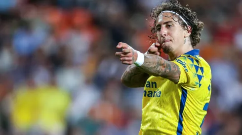 Fábio Silva marcou na vitória do Las Palmas frente ao Valencia. Foto: Imago