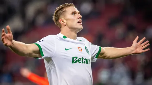 Viktor Gyokeres marcou um lindo golo contra o Sturm Graz. Foto: Imago