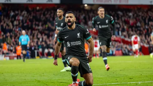 Mo Salah celebrando o seu golo. Foto: Imago