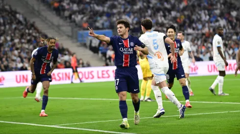 João Neves celebrando o primeiro golo do PSG. Foto: Imago