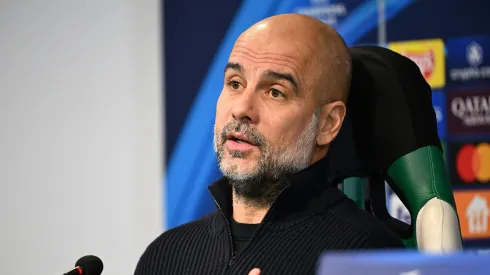 Pep Guardiola fez a antevisão ao jogo com o Sporting. Foto: Imago