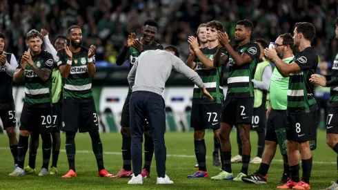 Após goleada ao Manchester City, jogadores do Sporting agradeceram a Rúben Amorim. Foto: Imago
