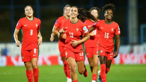 Seleção Portugal Feminina durante os playoffs da Euro 2025.  Foto: Imago
