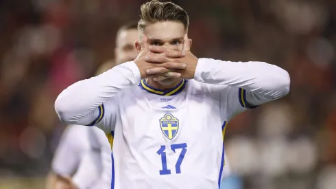 Póker de Gyokeres pela seleção sueca virou notícia pelo mundo. Foto: Imago