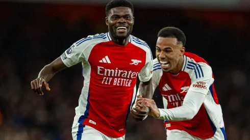 Partey festeja o segundo golo do Arsenal. Foto: Imago.