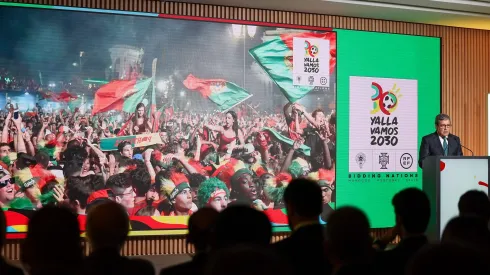 Fernando Gomes na apresentação da candidatura conjunta de Portugal, Espanha e Marrocos à organização do Mundial de 2030.