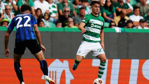 Fresneda a defrontar a Atalanta pelo Sporting. Foto: Gualter Fatia/Getty Images
