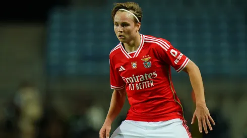 Andreas Schjelderup como jogador do Benfica. Foto: Gualter Fatia/Getty Images