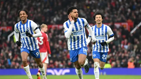 Brighton festeja vitória contra o Manchester United. Foto: Getty Images