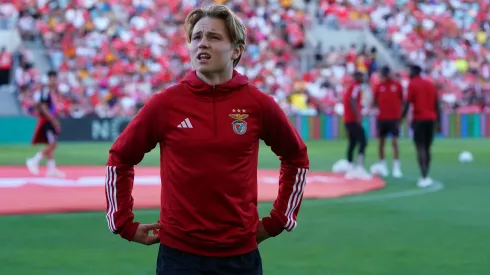 Andreas Schjelderup será um dos jogadores em foco no Casa Pia x Benfica. Foto: Getty