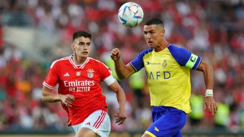 Cristiano Ronaldo contra o Benfica num jogo amigável em 2023. Foto: Getty Images