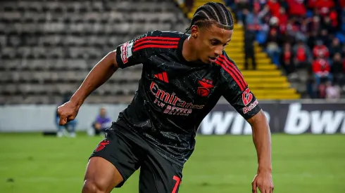 Leandro Santos na estreia pelo Benfica. Foto: Benfica