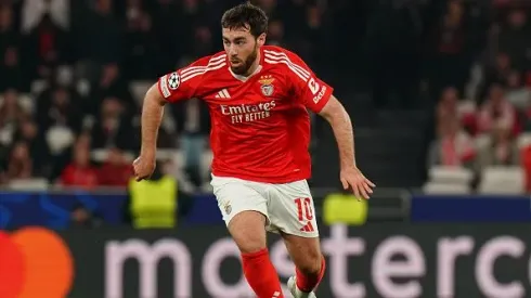 Orkun Kokçu marcou o golo do apuramento do Benfica na Champions League. Foto: Getty Images