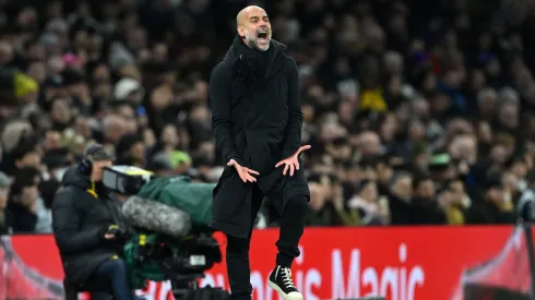 Pep Guardiola, o treinador do Manchester City. Foto: Getty