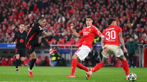 Raphinha marcou o único golo de Benfica x Barcelona. Foto: David Ramos/Getty Images.