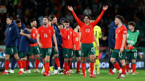 A seleção de Portugal, após vencer a Dinamarca, confirmou o seu grupo de qualificação para o Mundial-2026. Foto: Getty
