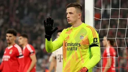Anatoliy Trubin em ação pelo Benfica na Champions League. Foto: Getty Images