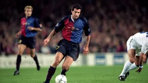 Luís Figo em ação pelo Barcelona em 2000. Foto: Getty Images