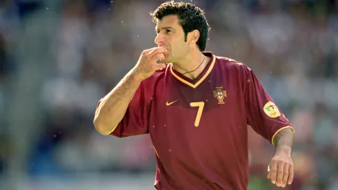 Luís Figo na seleção portuguesa. Foto: Allsport via Getty Images